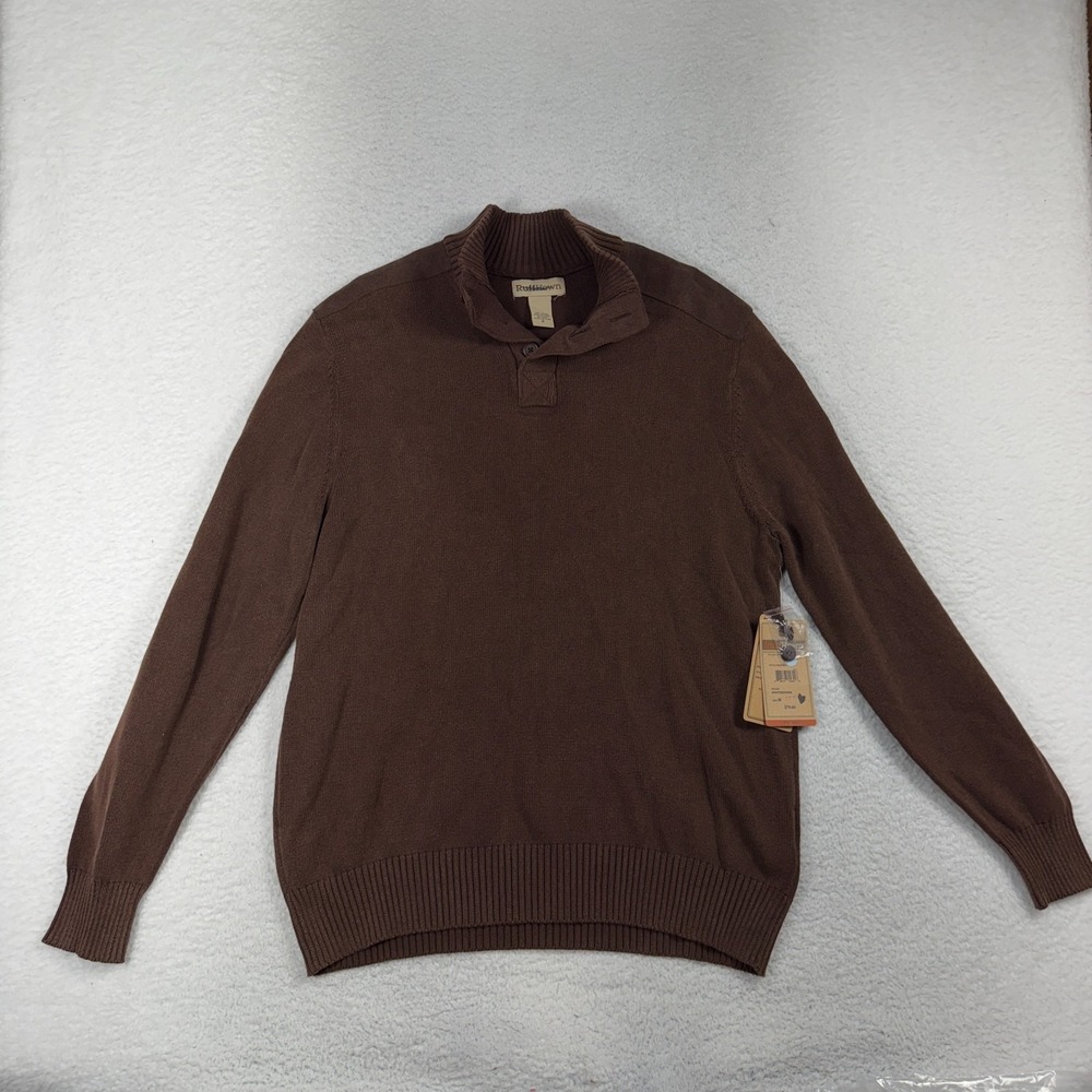 Ruff Hewn Mens Quarter Button Sweater Brown Heavy Knit RH2F363Y Size M NWT
